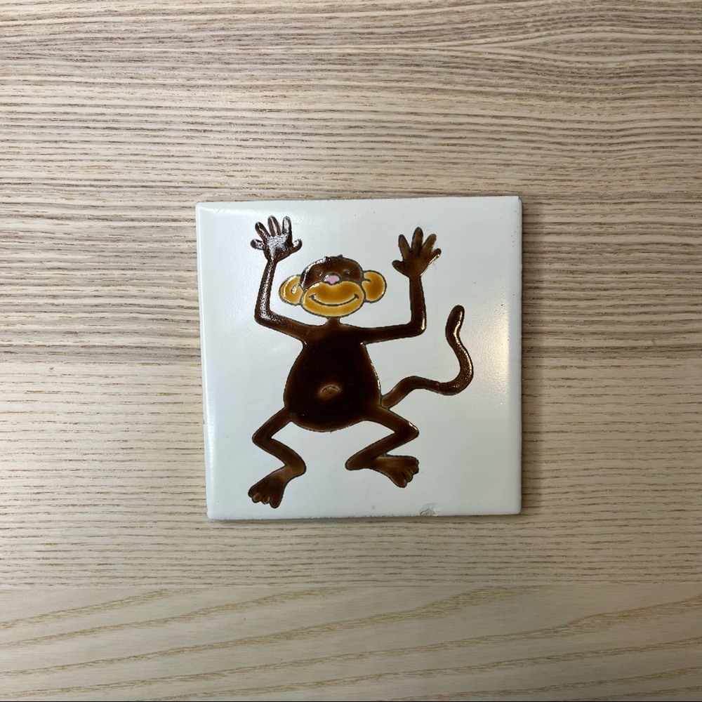Ceramic Monkey Tile Coaster